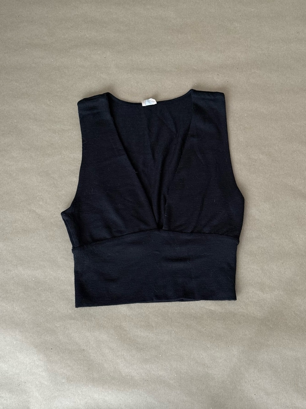 Wilfred Black Deep V Waistband Sleeveless Tank